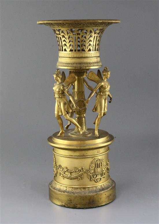 A 19th century French Empire style ormolu centrepiece, height 18.25in.